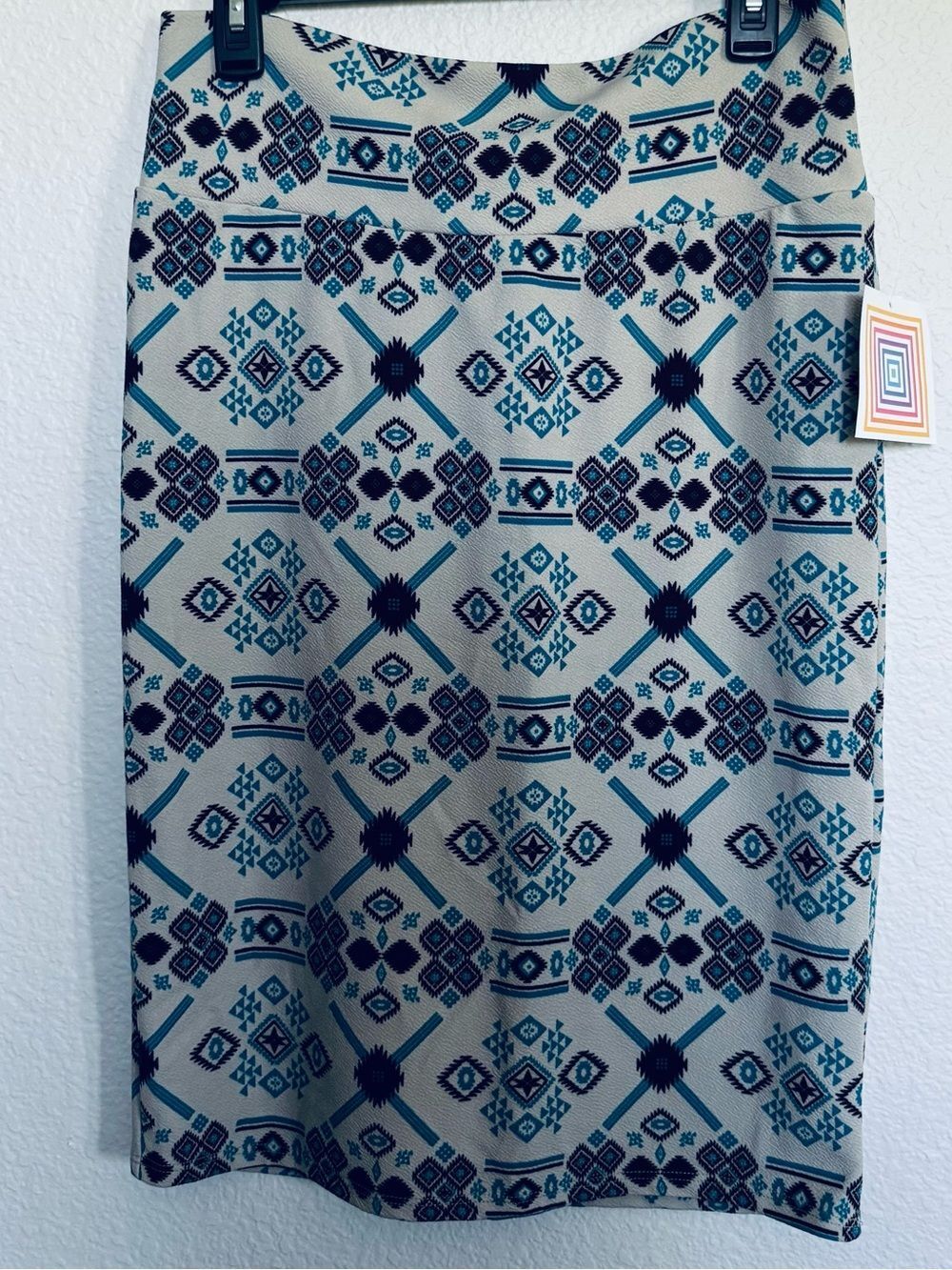 LuLaRoe Cassie Tribal Boho Aztec Print Pencil Skirt L